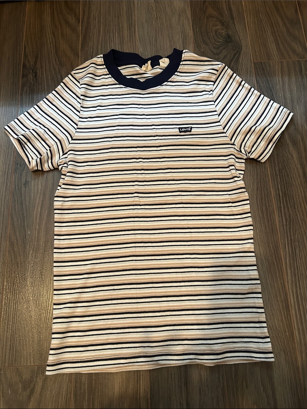Levi's women’s  Navy & Cream Striped Short Sleeve Tee